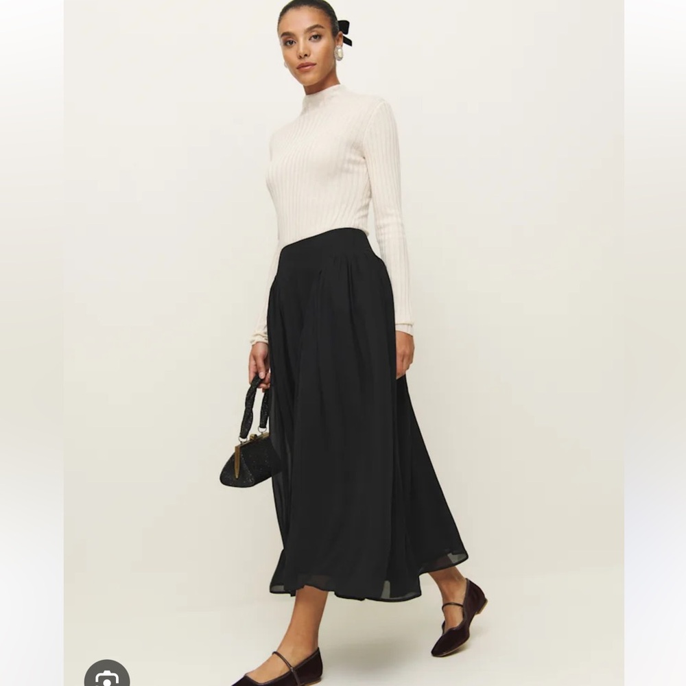 Reformation Gwen Black Maxi Skirt